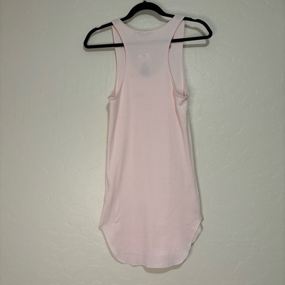Helmut Lang Light Pink Cotton Scoop Neck Racerback Long Shirttail Tank Top M - Picture 4 of 12